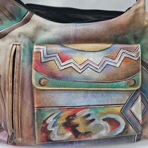 ANUSCHKA Beautiful Hand  painted Leather handbag - Milleni